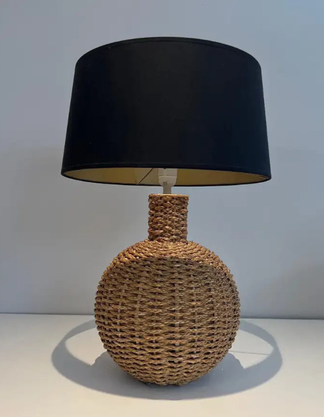 Rope table lamp in the style of Audoux Minet, 1970s 3