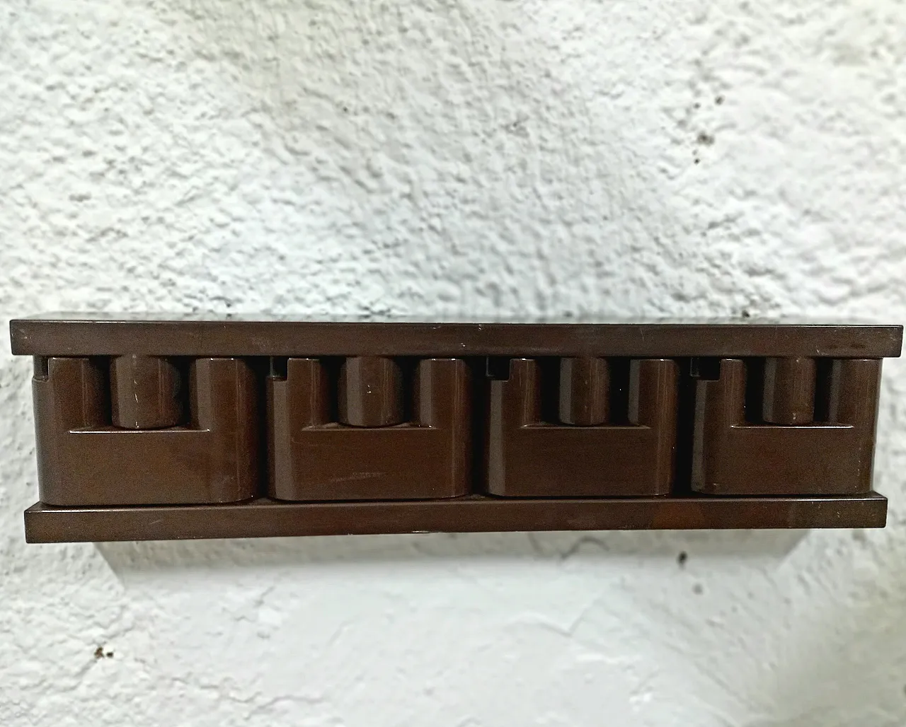 Minivip Velca brown wall coat hanger, 70s 1