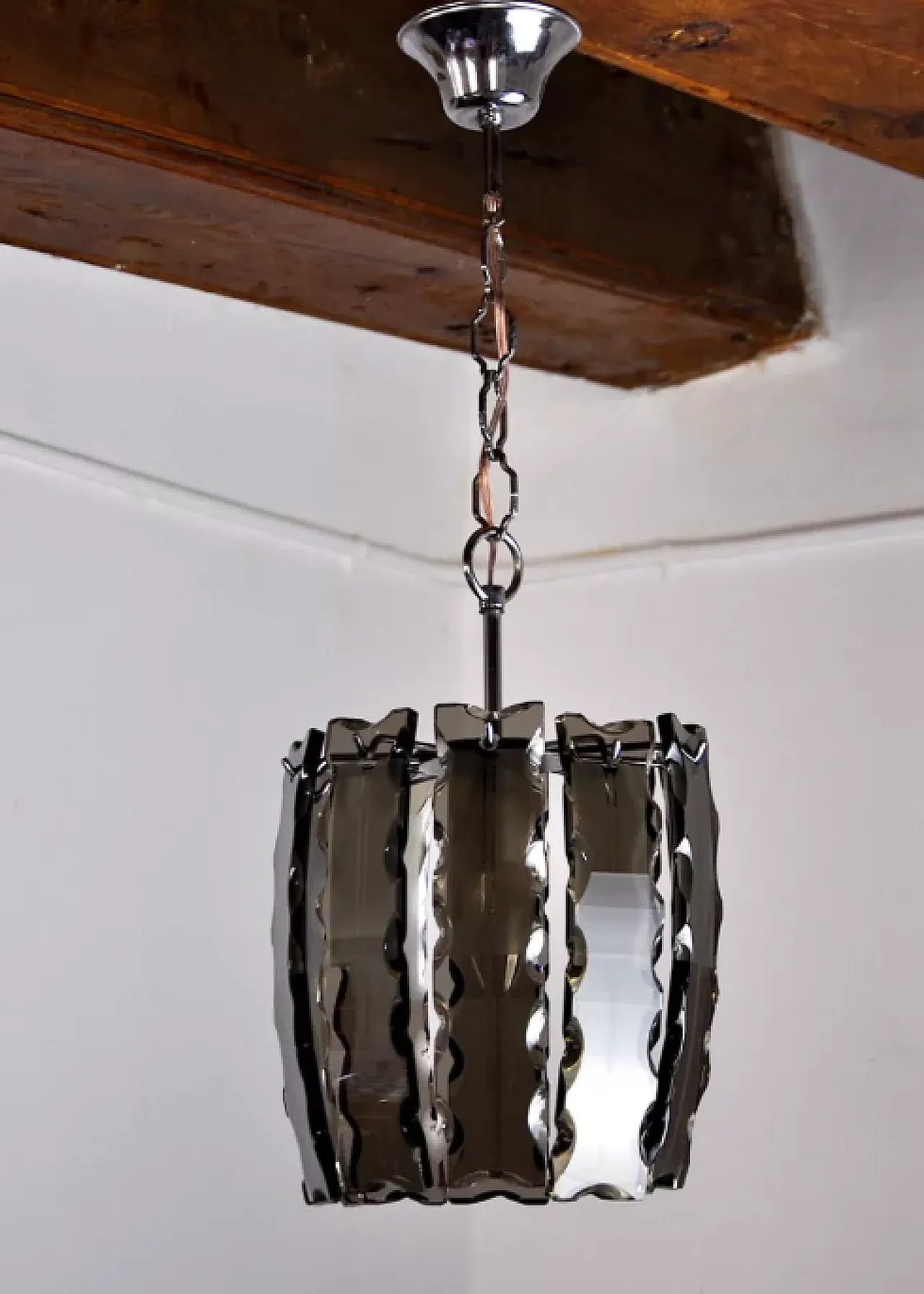 Veca black Murano glass chandelier, 1970s 3