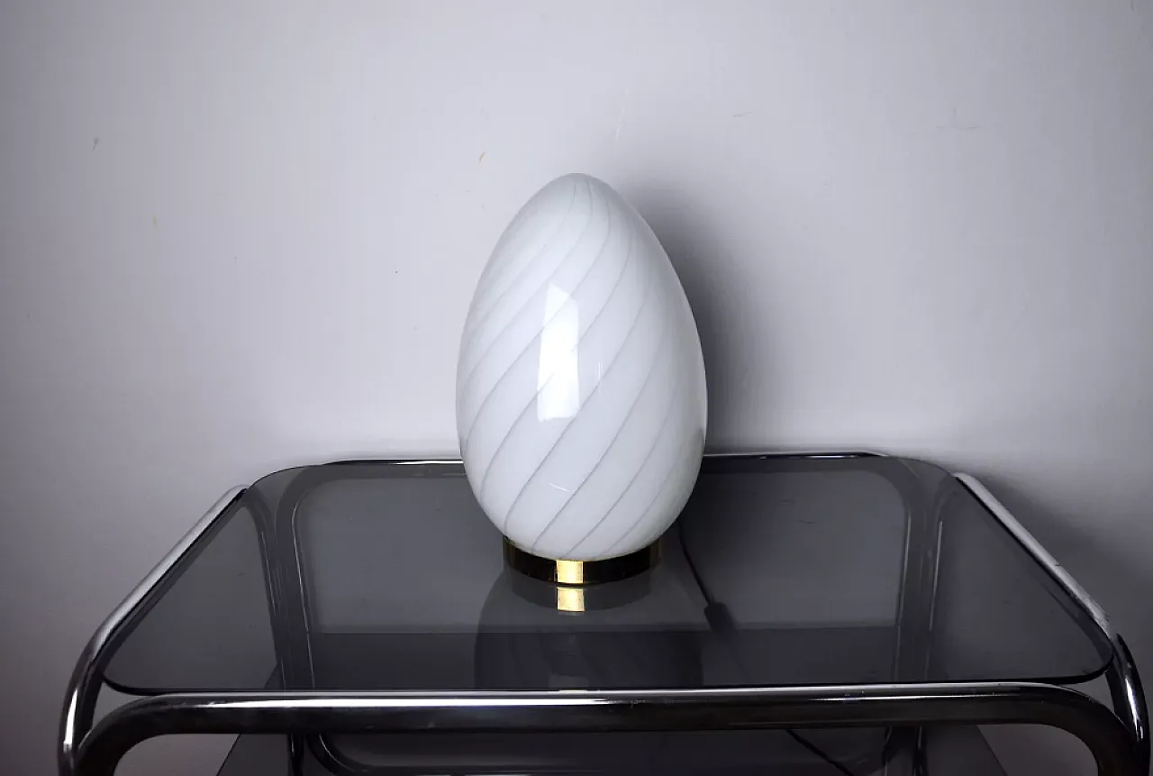 Blown glass egg lamp, 1970s 2