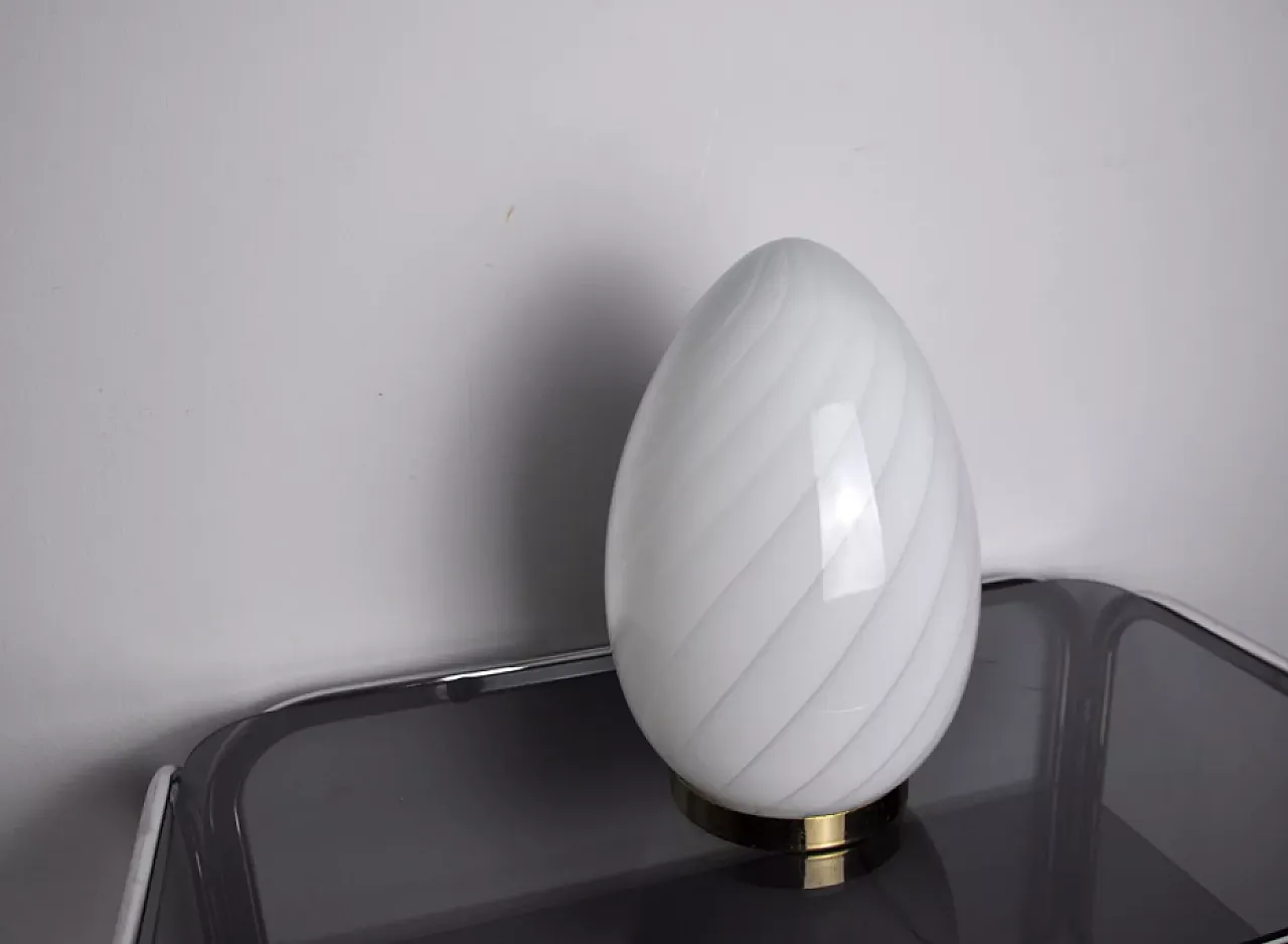 Blown glass egg lamp, 1970s 4