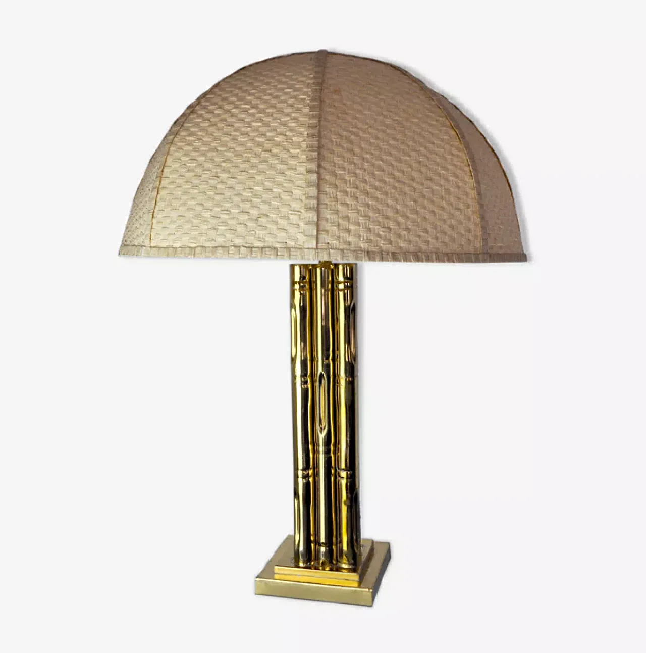 Faux bamboo brass lamp, 1970s 1