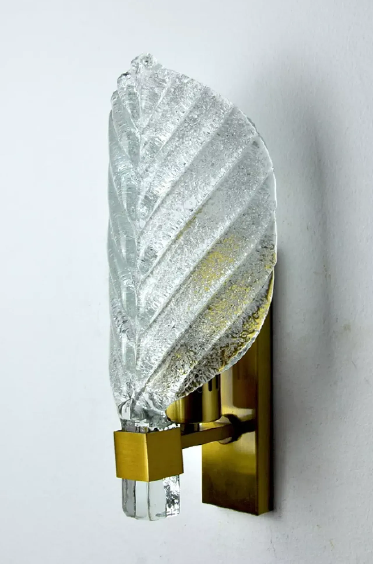 Single glass and metal wall lamp by Carl Fagerlund, 1970s 3