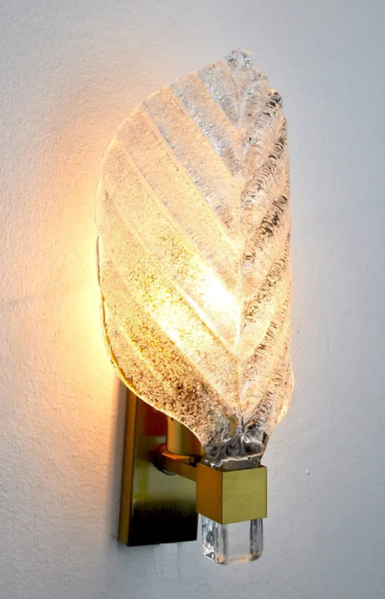 Single glass and metal wall lamp by Carl Fagerlund, 1970s 7