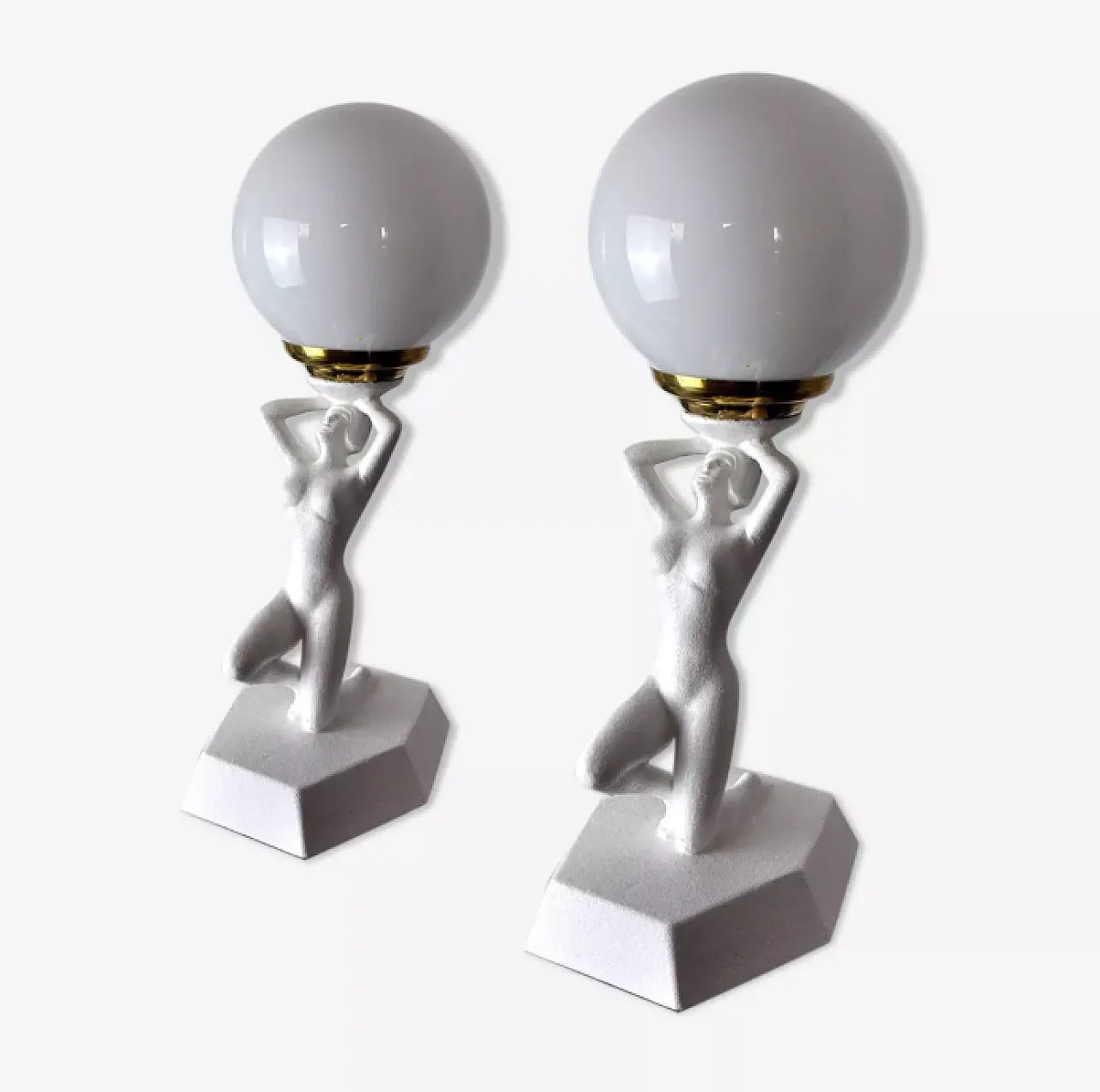 Pair of lamps Woman with ball by Onices Eth, 1980s 1