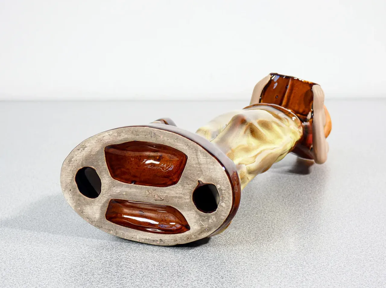 Woman with books in painted and glazed ceramic, mid-20th century 6