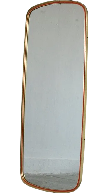 Mid-Century gold and red mirror, 1960s