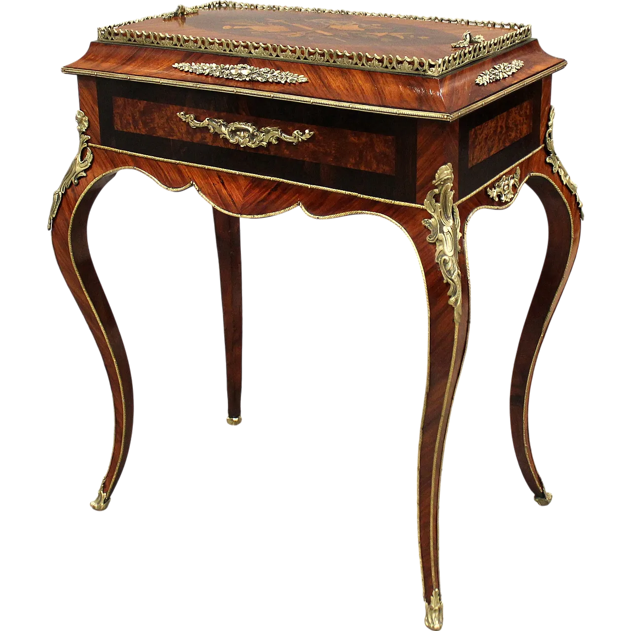 Jardiniere Napoleon III inlaid planter table, 19th century 7