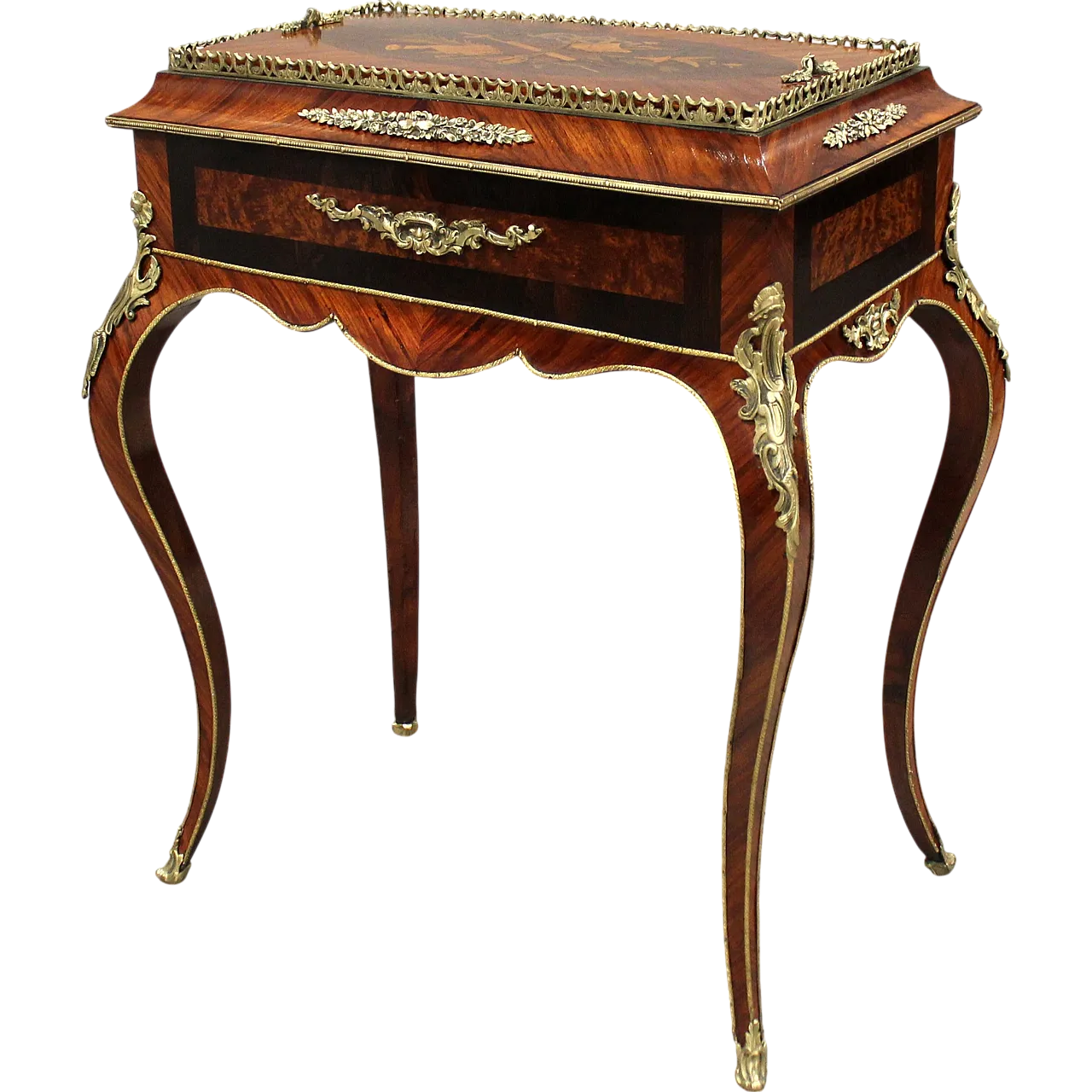 Jardiniere Napoleon III inlaid planter table, 19th century 8