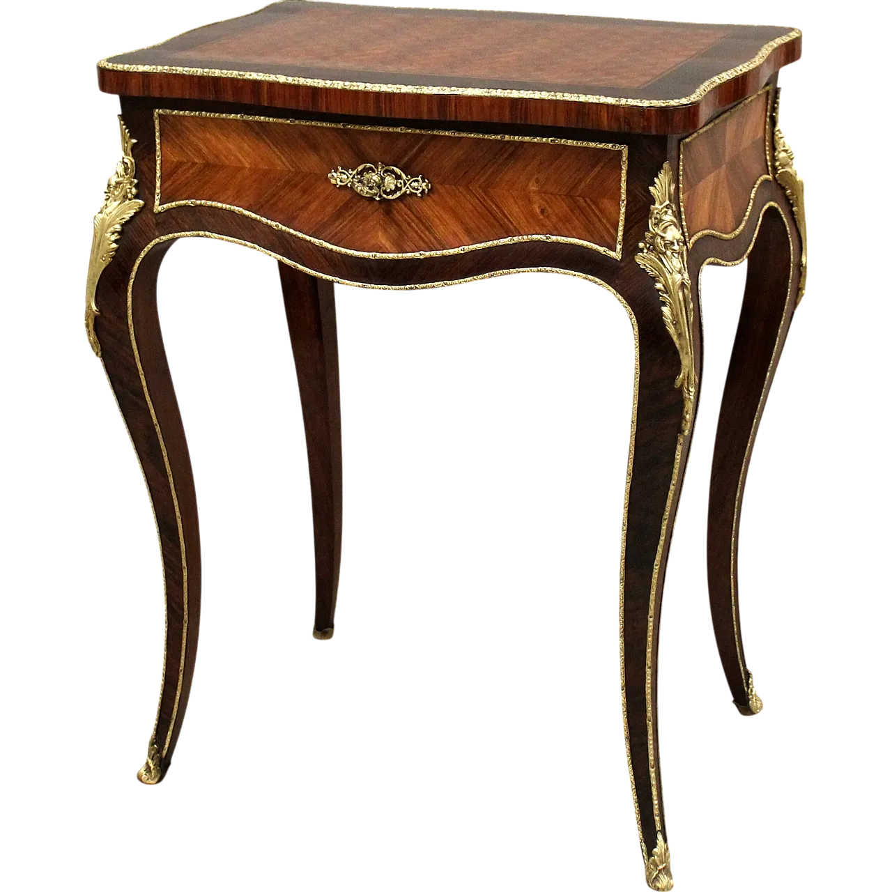 Napoleon III inlaid vanity table with gilded bronzes, 19th century 13