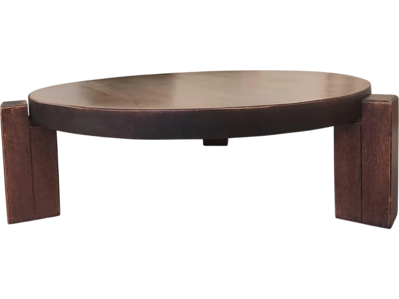 Circular oak coffee table, 60s 13