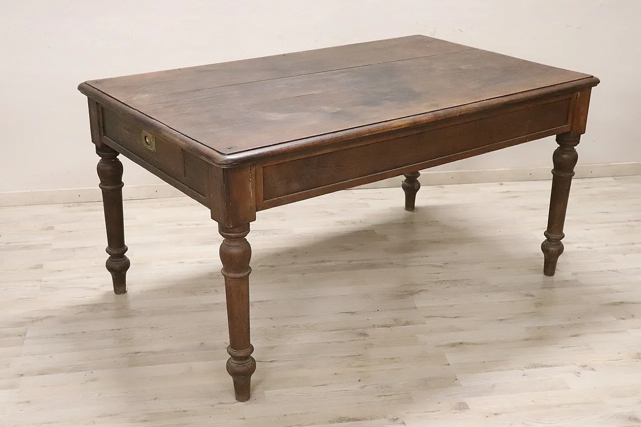 Rustic chestnut wood table, 1900s 3