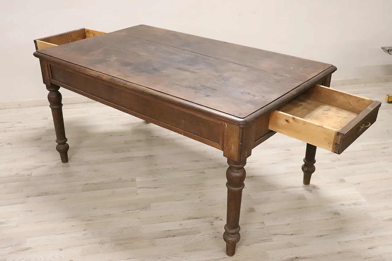 Rustic chestnut wood table, 1900s 5