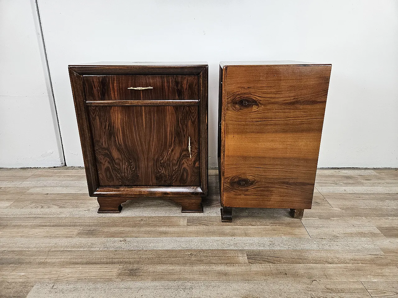 Pair of bedside tables in walnut, 1940s 28