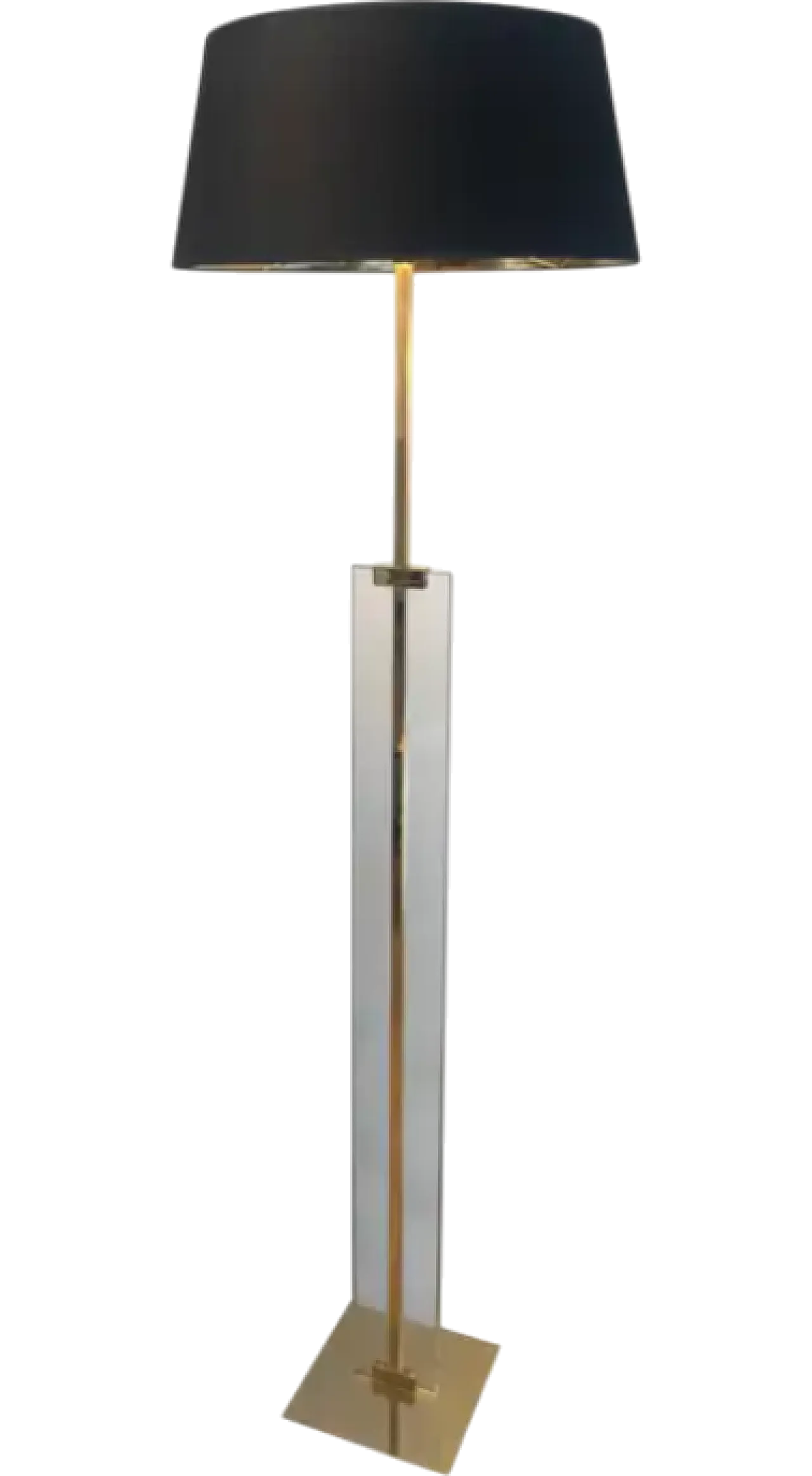 Glass and brass floor lamp, 1970s 9