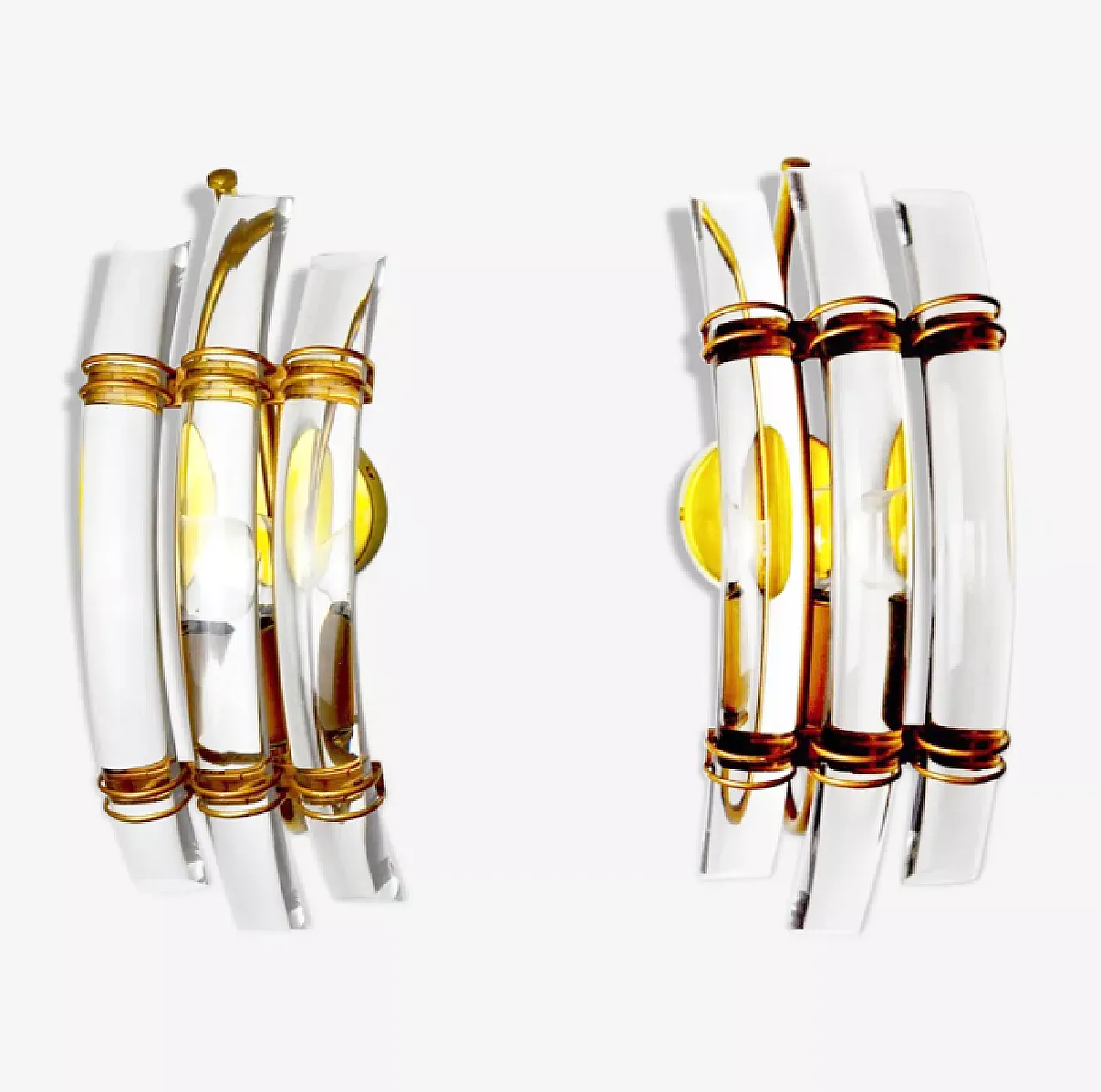 Pair of glass wall sconces by Venini, 1970s 1