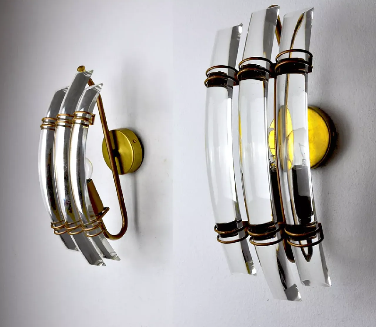 Pair of glass wall sconces by Venini, 1970s 2