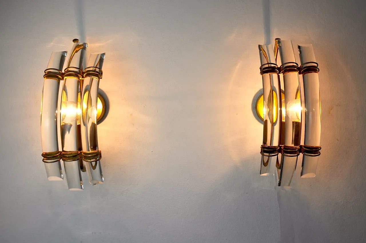 Pair of glass wall sconces by Venini, 1970s 4