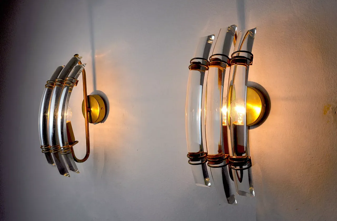 Pair of glass wall sconces by Venini, 1970s 5