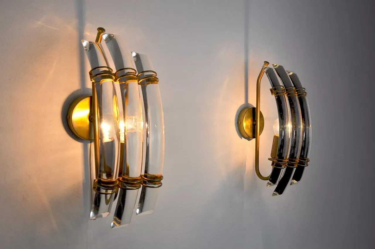 Pair of glass wall sconces by Venini, 1970s 7