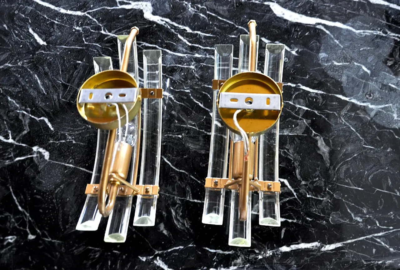 Pair of glass wall sconces by Venini, 1970s 8