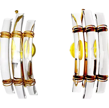 Pair of glass wall sconces by Venini, 1970s