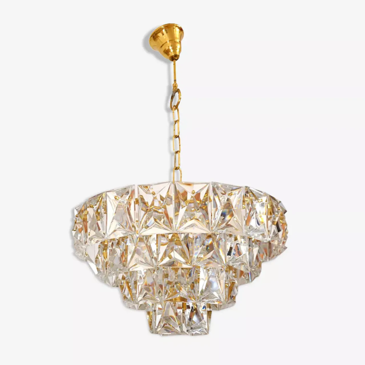 Four-tier glass chandelier, 1970s 1