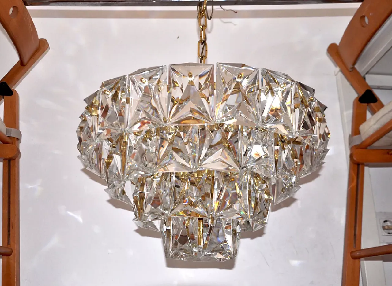 Four-tier glass chandelier, 1970s 2