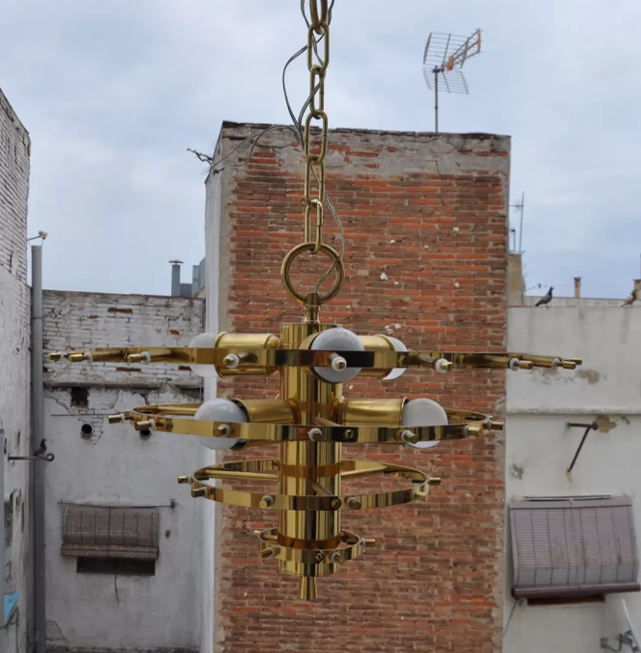 Lampadario in vetro a quattro livelli, anni '70 7