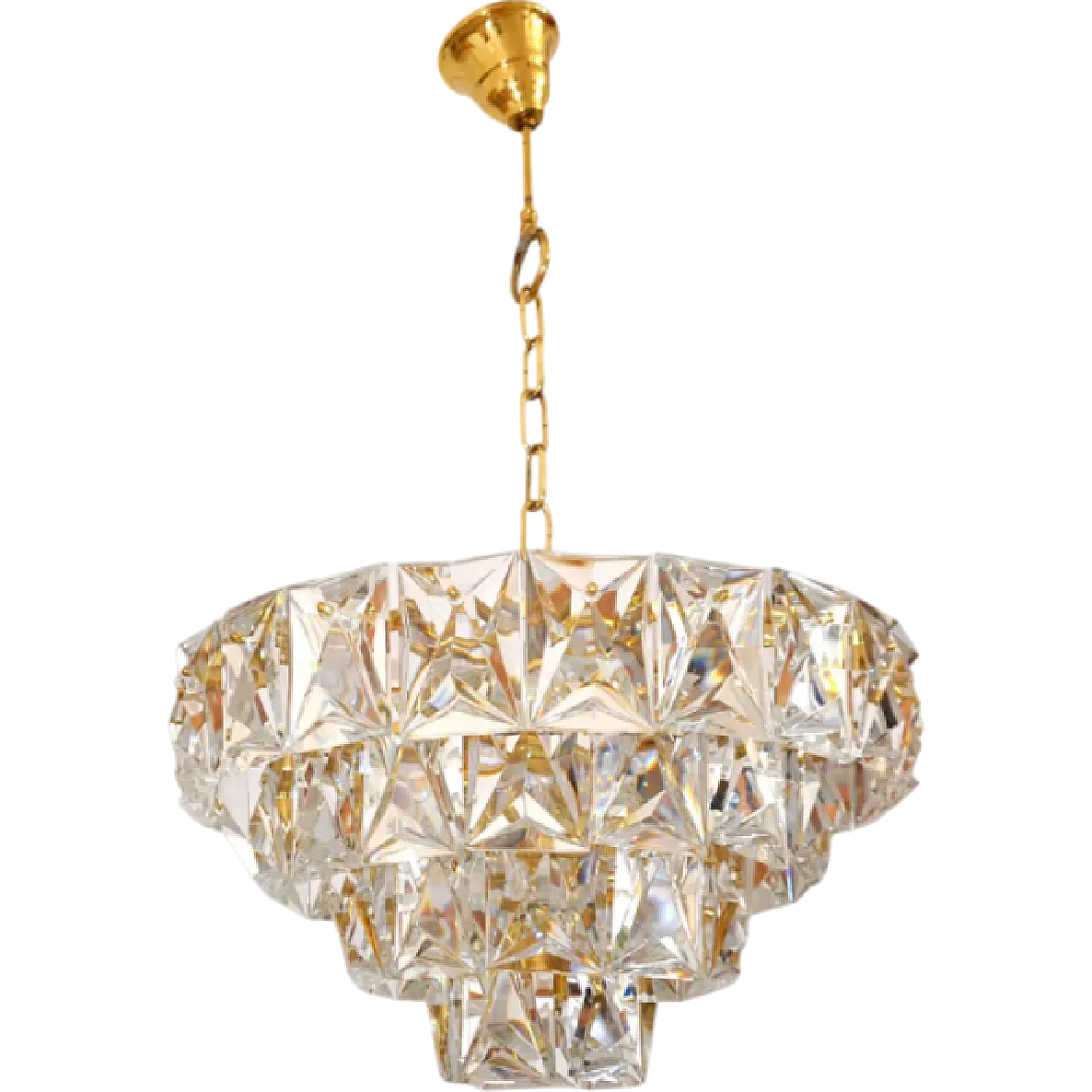 Four-tier glass chandelier, 1970s 8