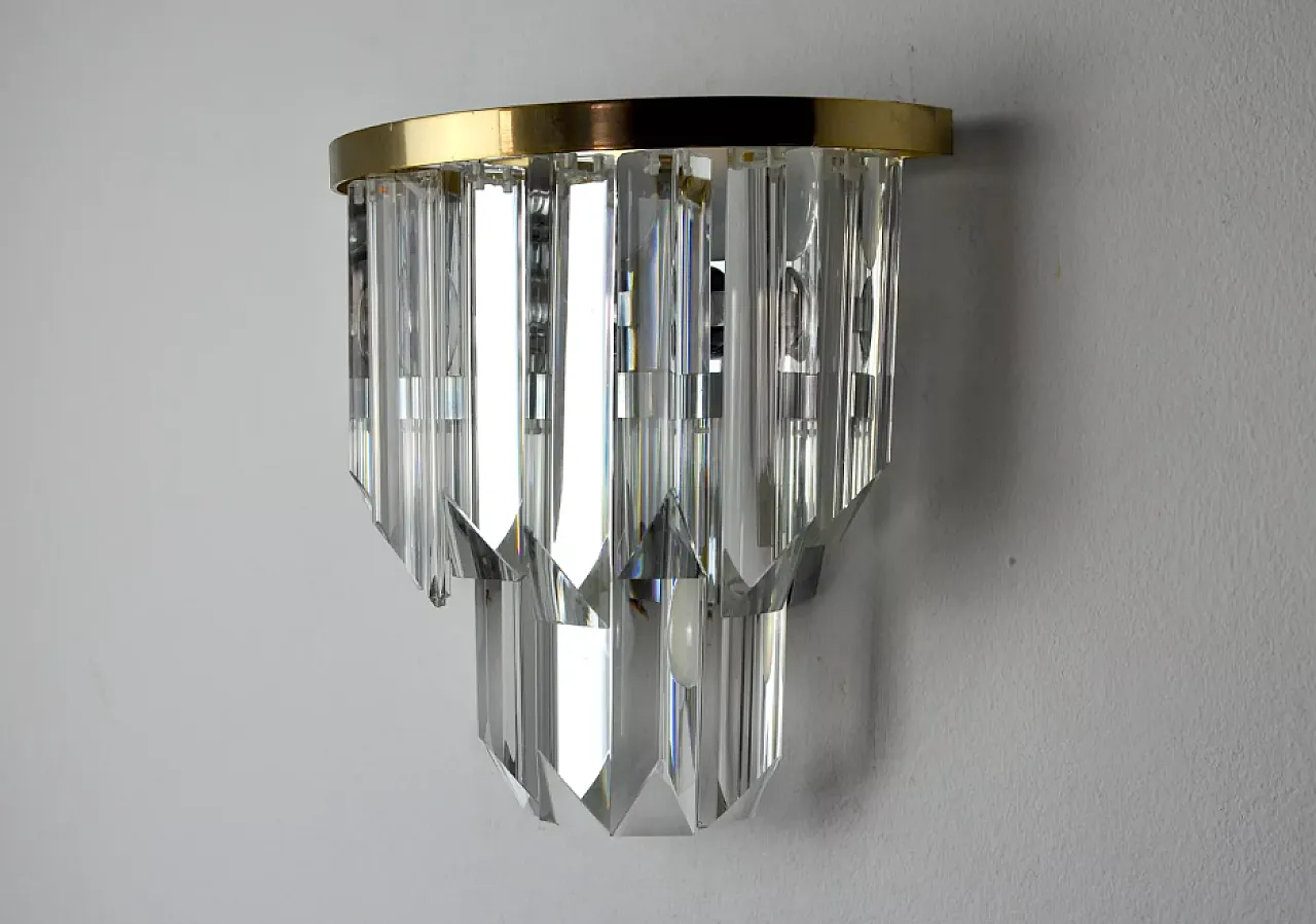 Venini glass and metal wall sconce, 1970s 2