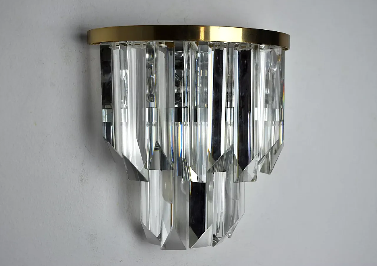 Venini glass and metal wall sconce, 1970s 3