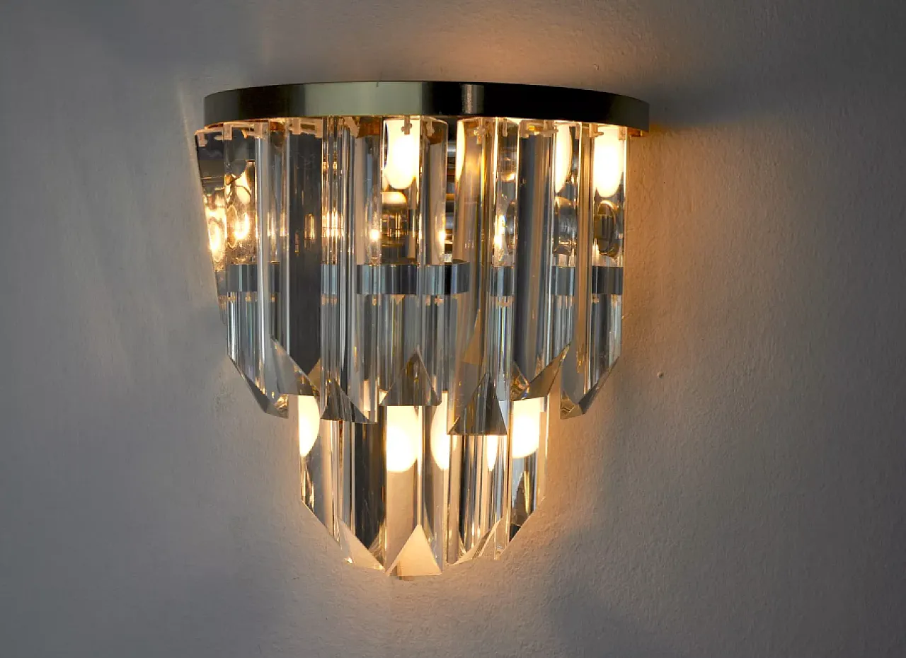 Venini glass and metal wall sconce, 1970s 4