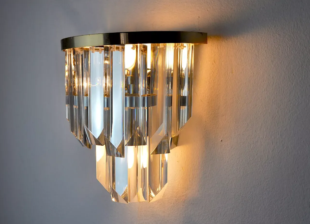 Venini glass and metal wall sconce, 1970s 5