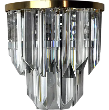 Venini glass and metal wall sconce, 1970s