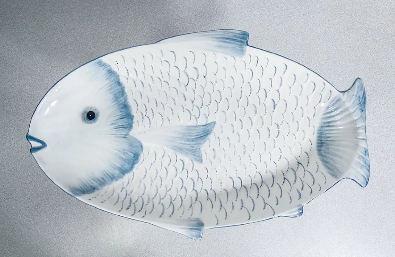 7 Ceramic fish-shaped plates by F.lli Mannella, late 20th century 2