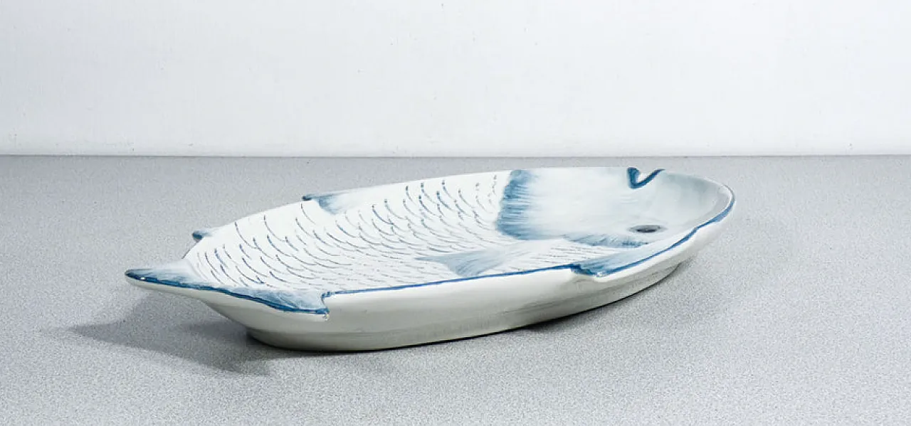 7 Ceramic fish-shaped plates by F.lli Mannella, late 20th century 4