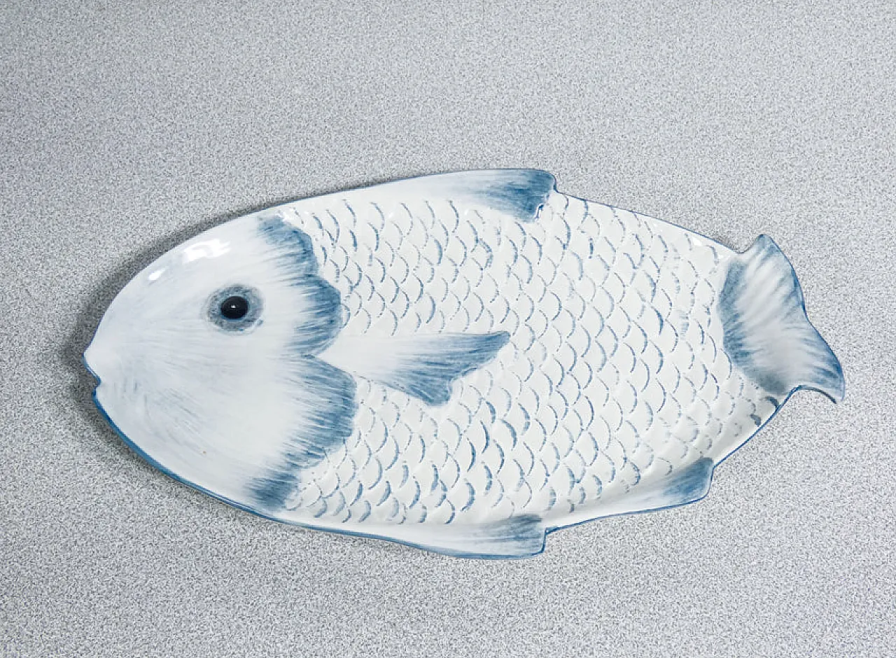 7 Ceramic fish-shaped plates by F.lli Mannella, late 20th century 7