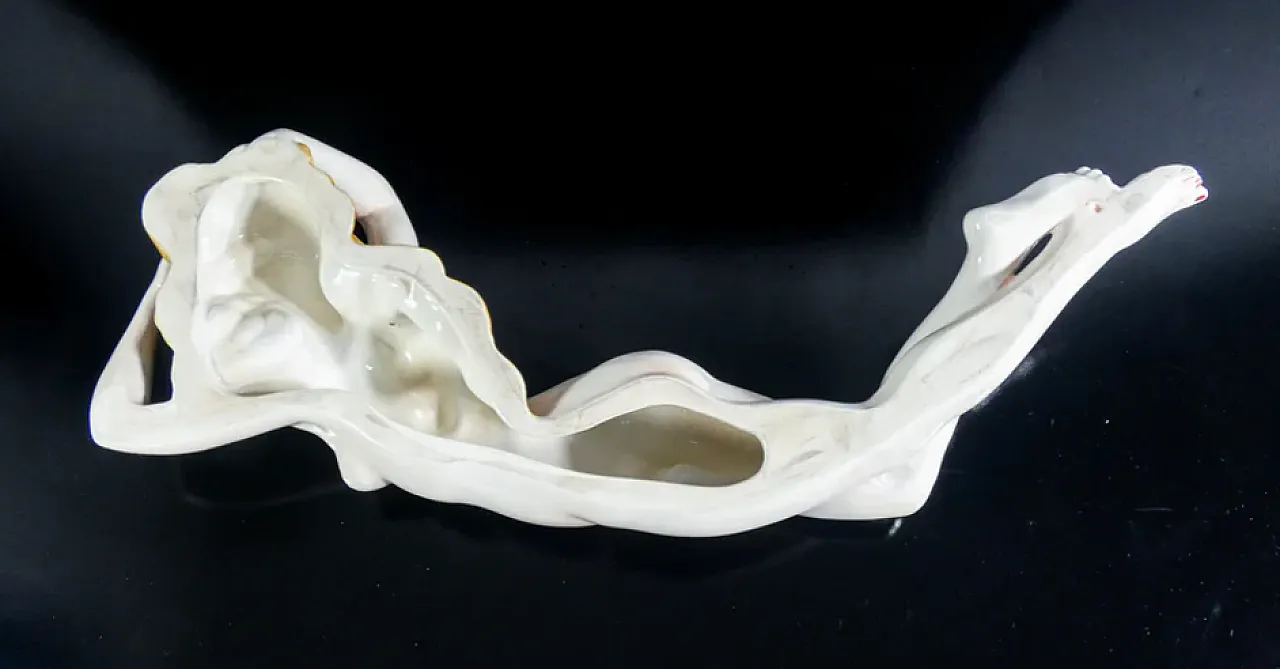 Reclining female nude, ceramic sculpture, 1930s 12