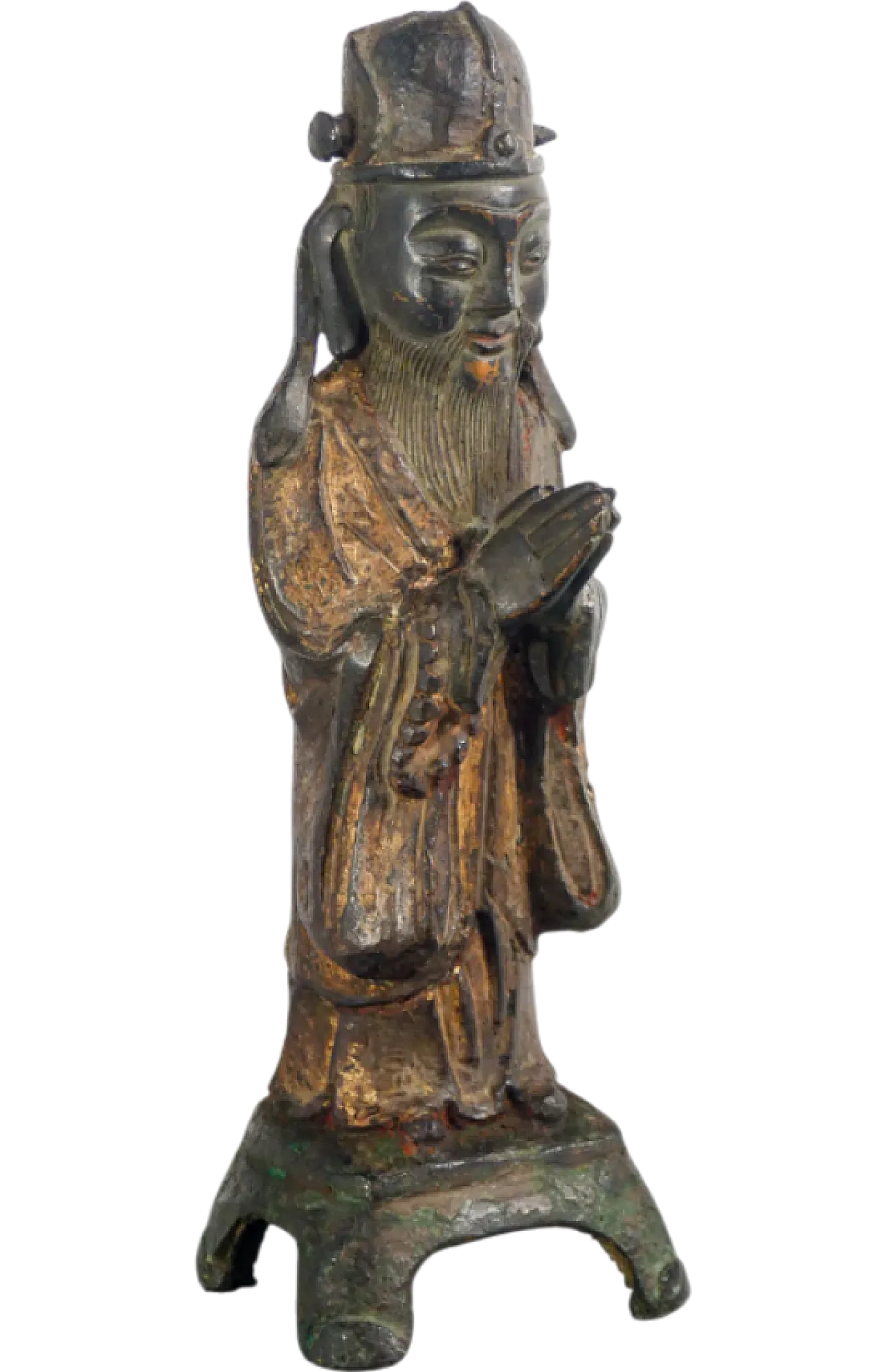 Bronze sculpture of dignitary with clasped hands, 17th century 9