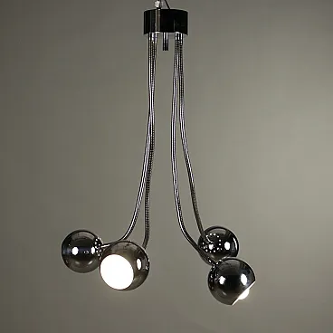 Ceiling lamp chromed metal, 1960s-1970s