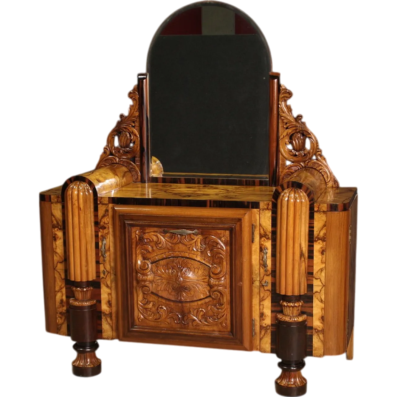 Scenic Deco sideboard vanity with mirror,  1930s 13