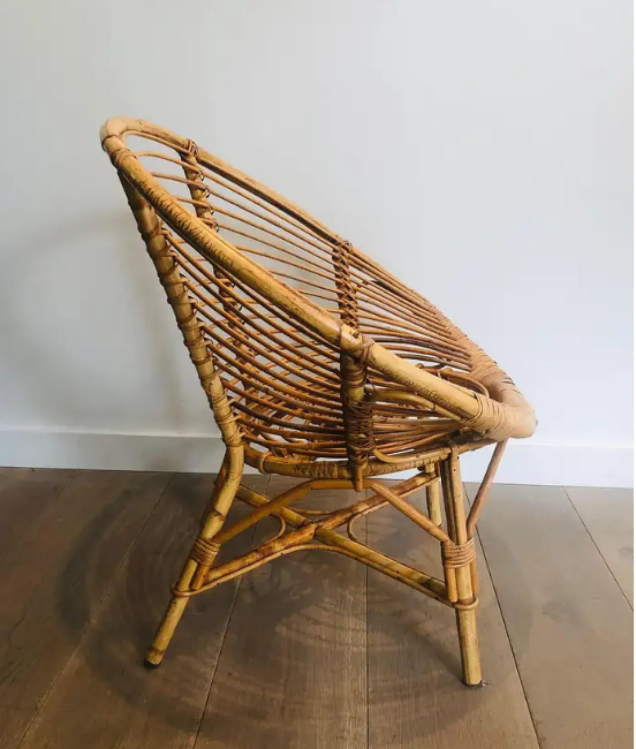 Pair of armchairs in rattan, 1970s 3