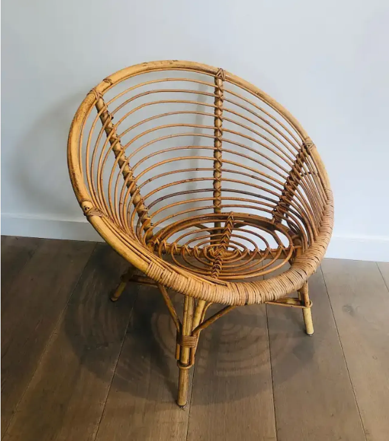 Pair of armchairs in rattan, 1970s 4