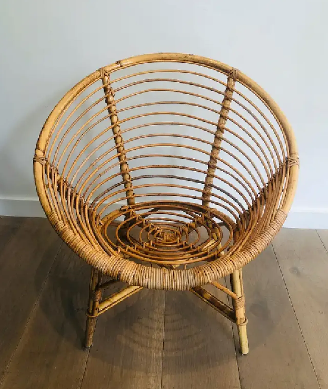 Pair of armchairs in rattan, 1970s 5