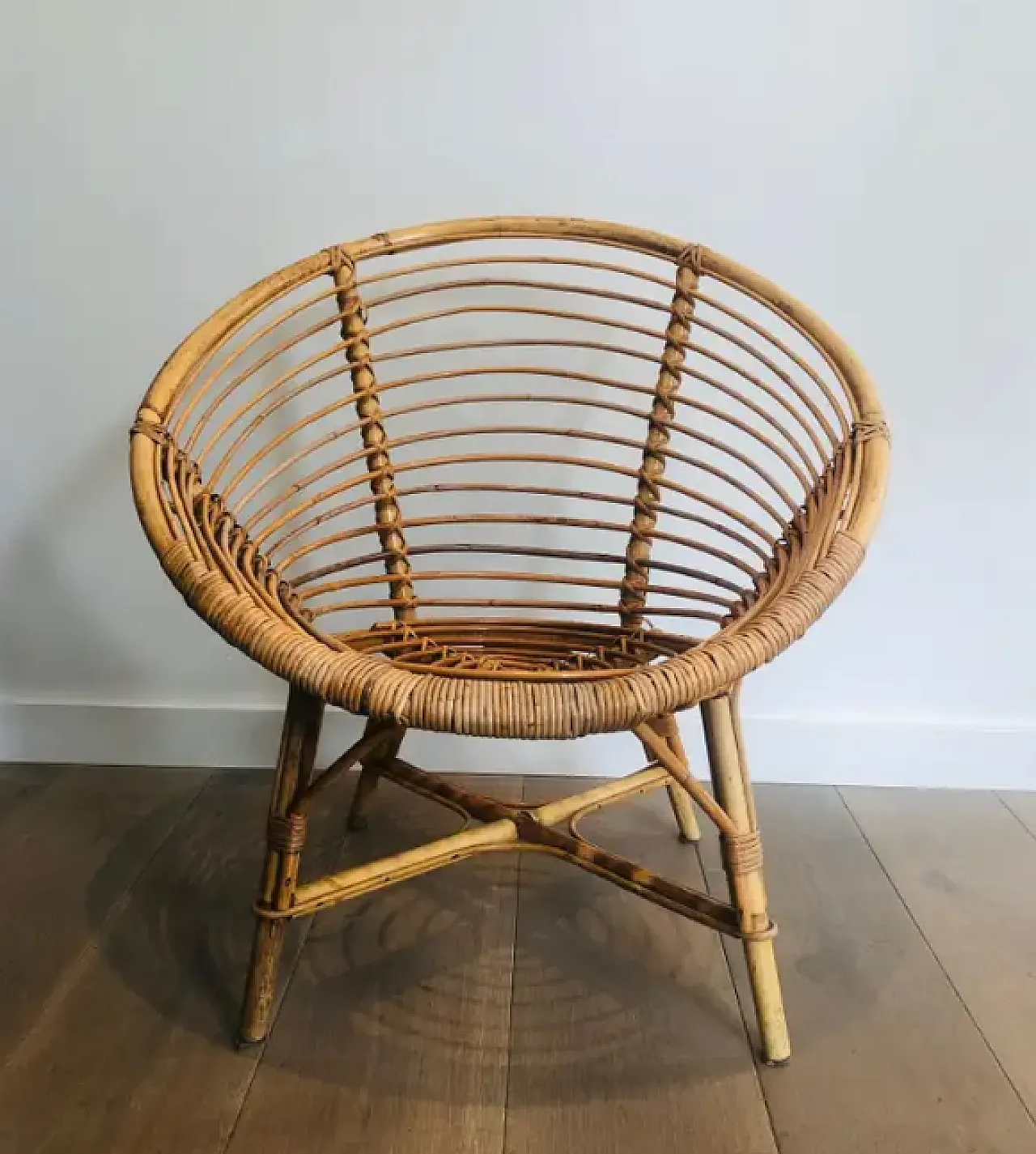 Pair of armchairs in rattan, 1970s 7