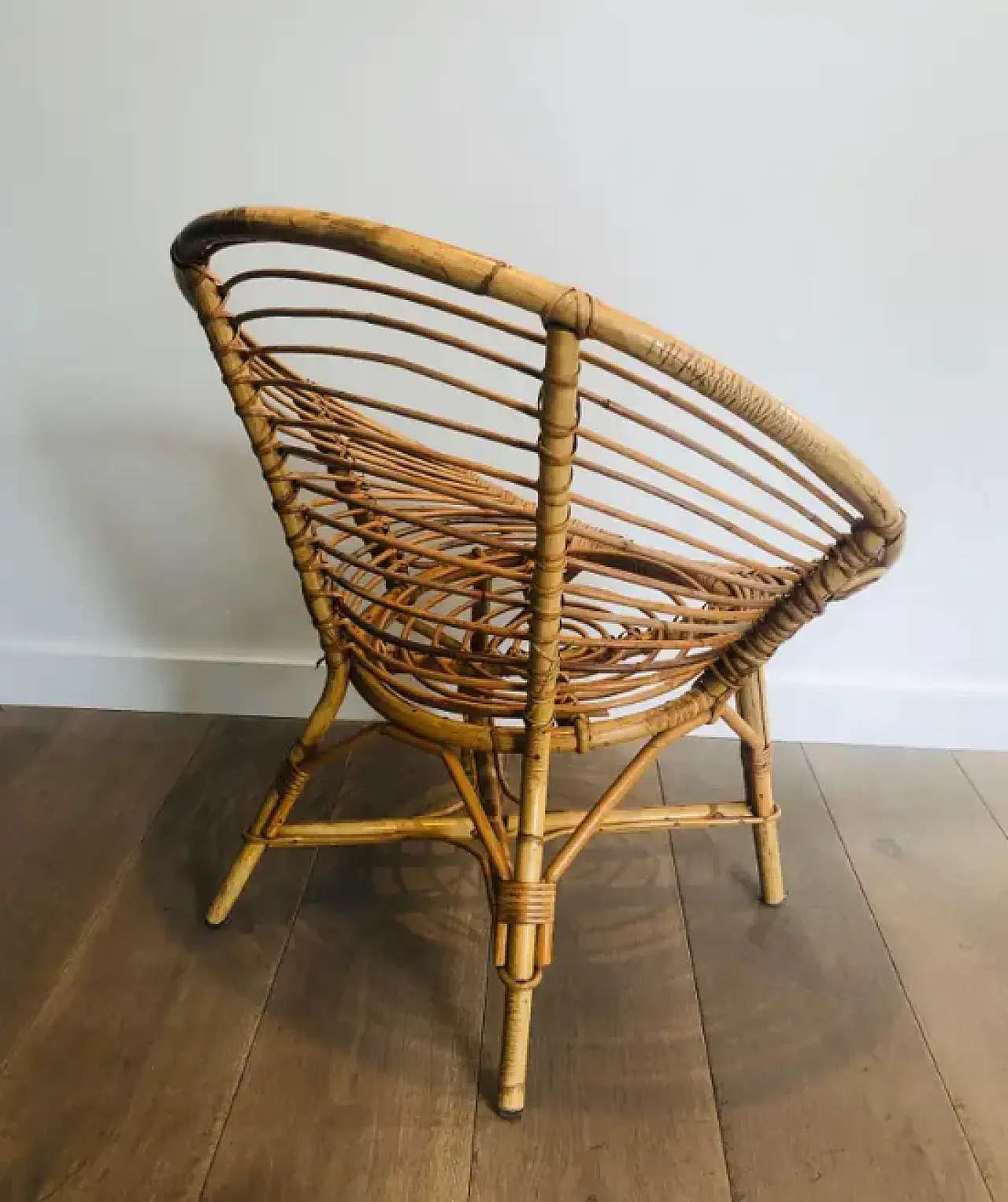 Pair of armchairs in rattan, 1970s 8