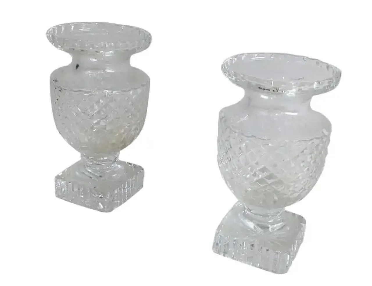 Pair of Medicis style crystal vases, early 20th century 1