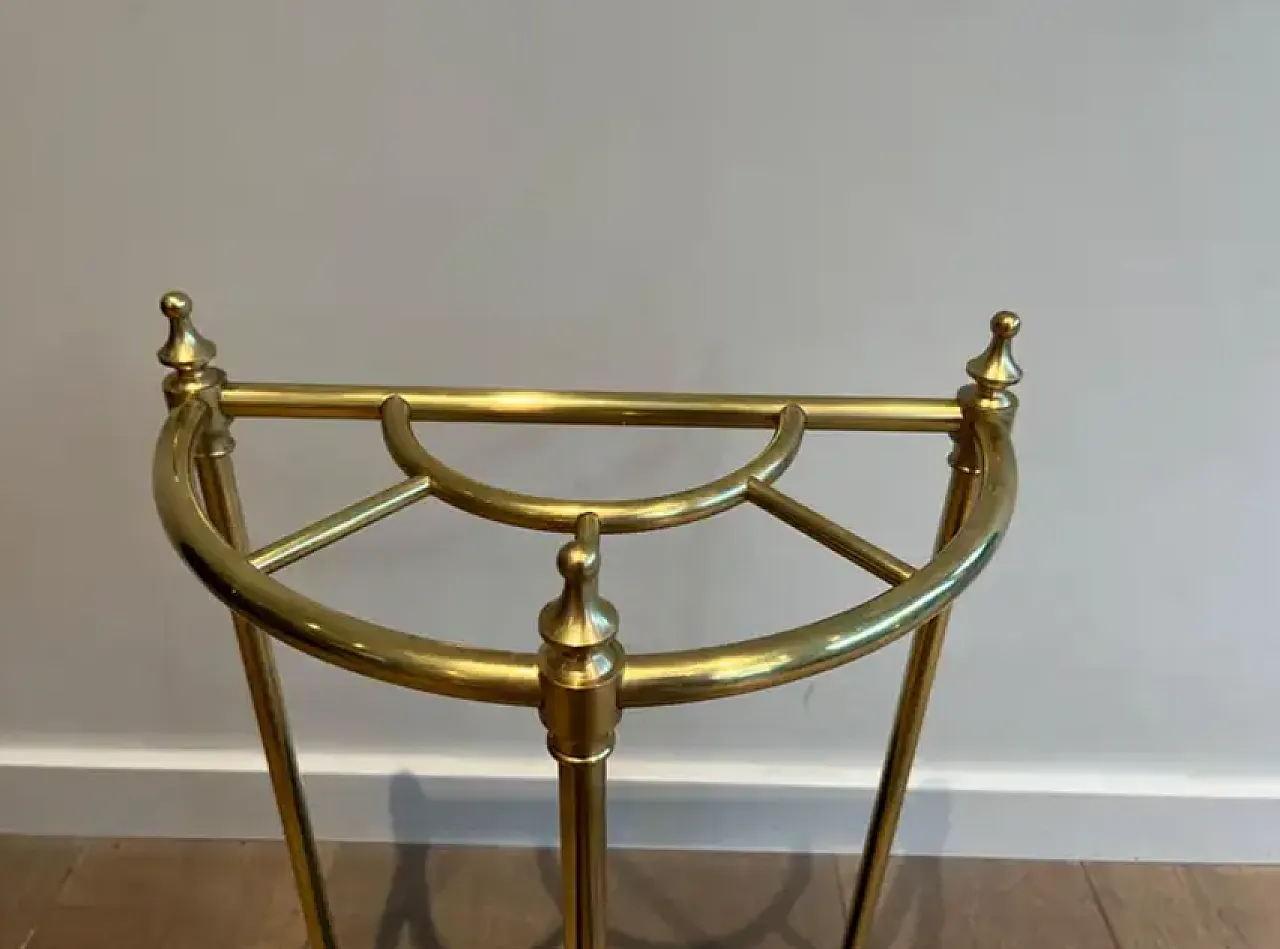 Rounded brass umbrella stand, early 20th century 4