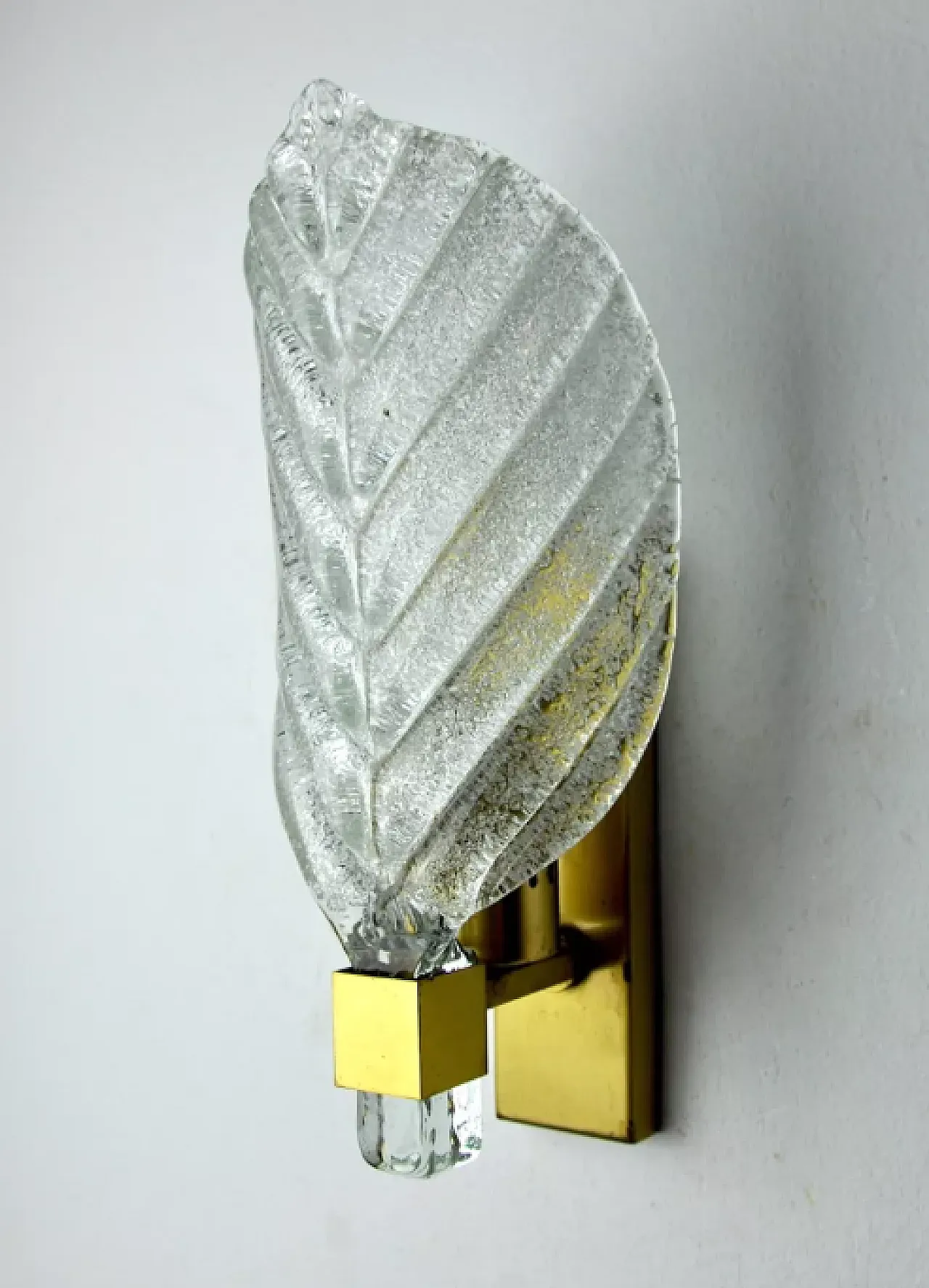 Glass leaf wall sconce by Carl Fagerlund, 1970s 2